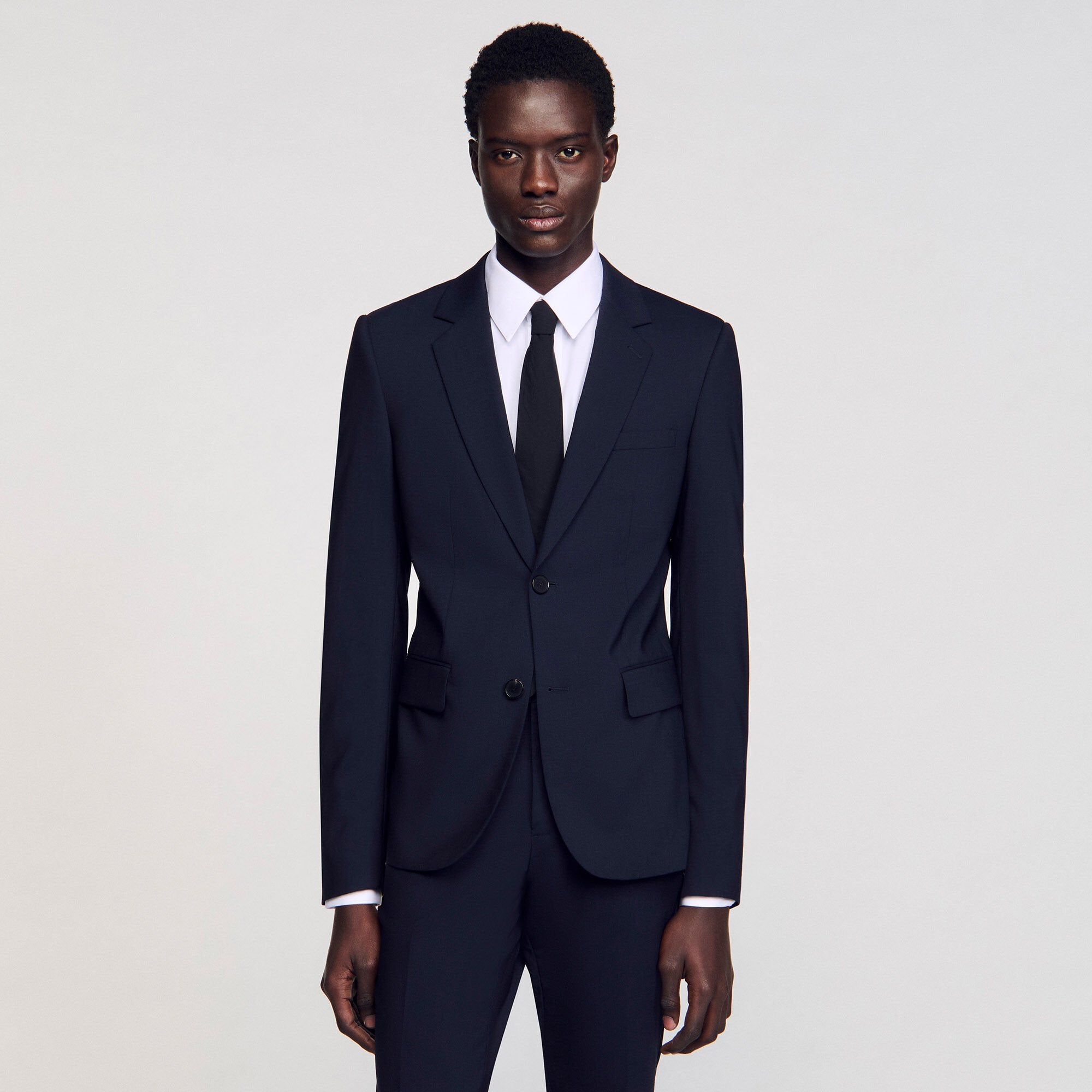 Sandro / Classic wool suit jacket Navy Blue
