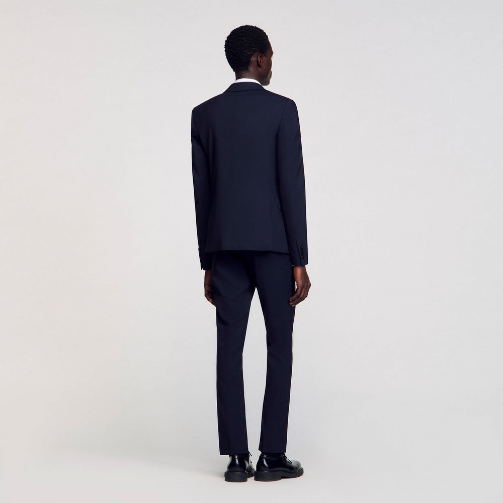 Sandro / Classic wool suit jacket Navy Blue
