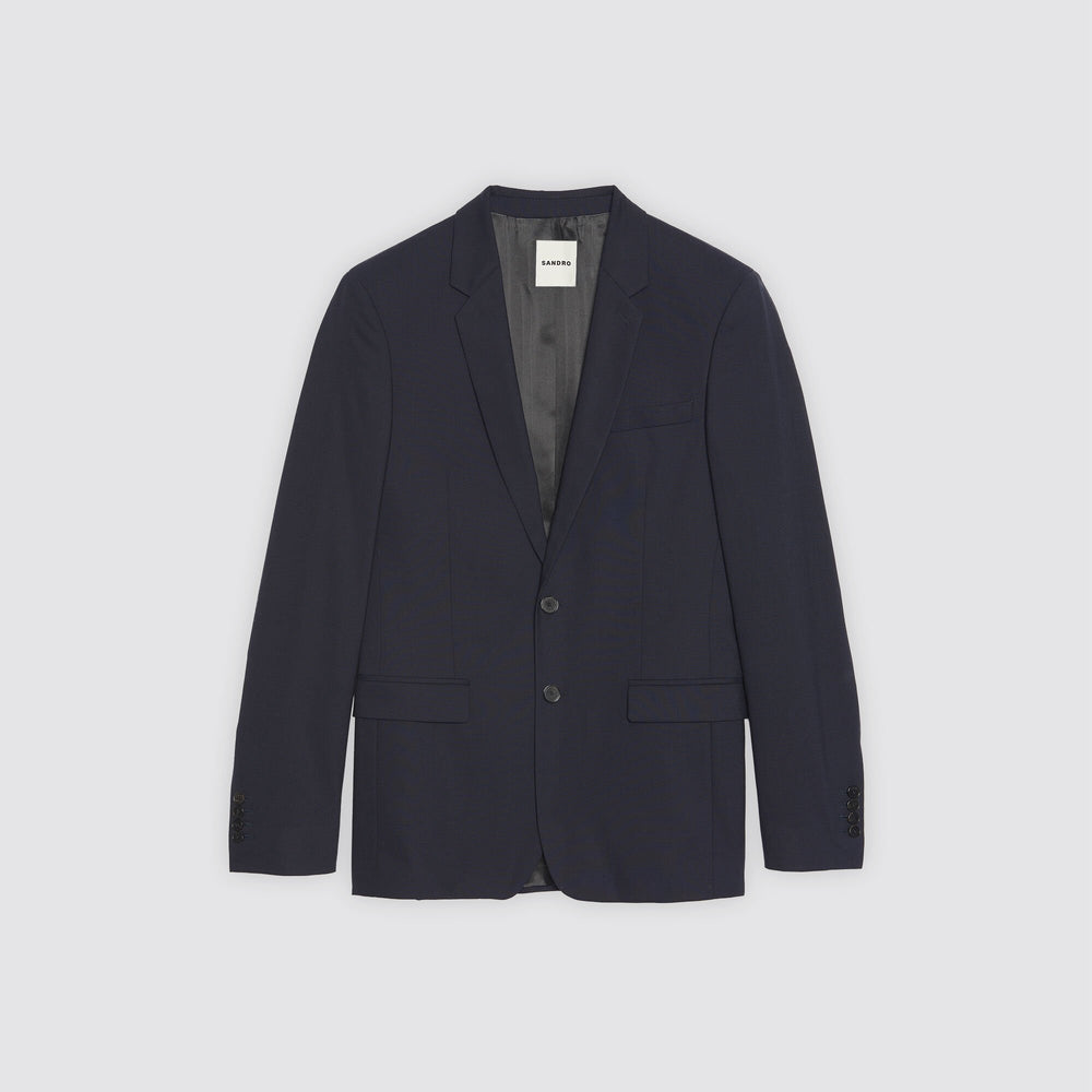 Sandro / Classic wool suit jacket Navy Blue