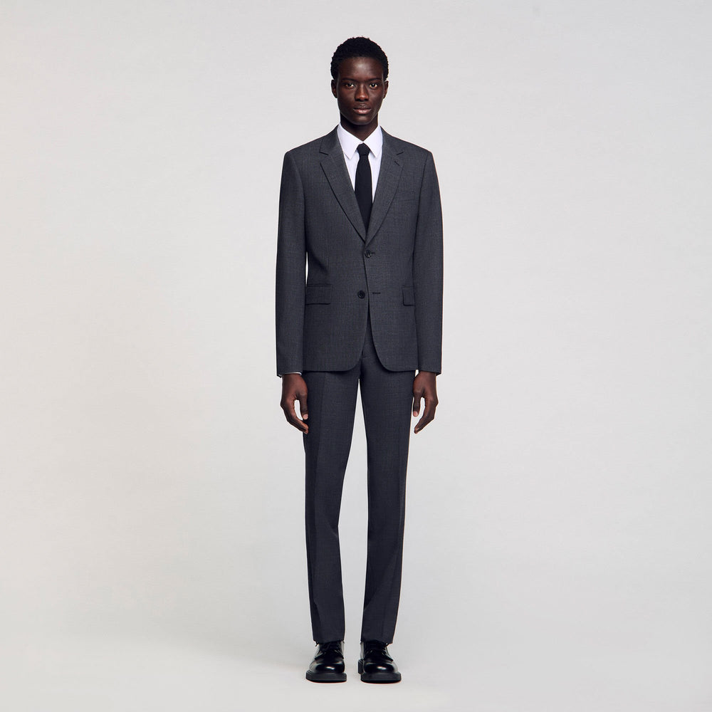 Sandro / Wool suit jacket Mocked Grey