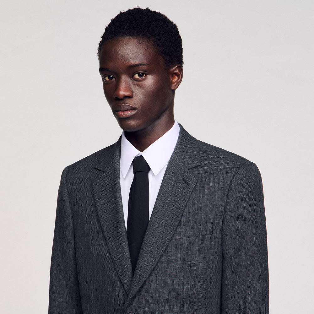 Sandro / Wool suit jacket Mocked Grey
