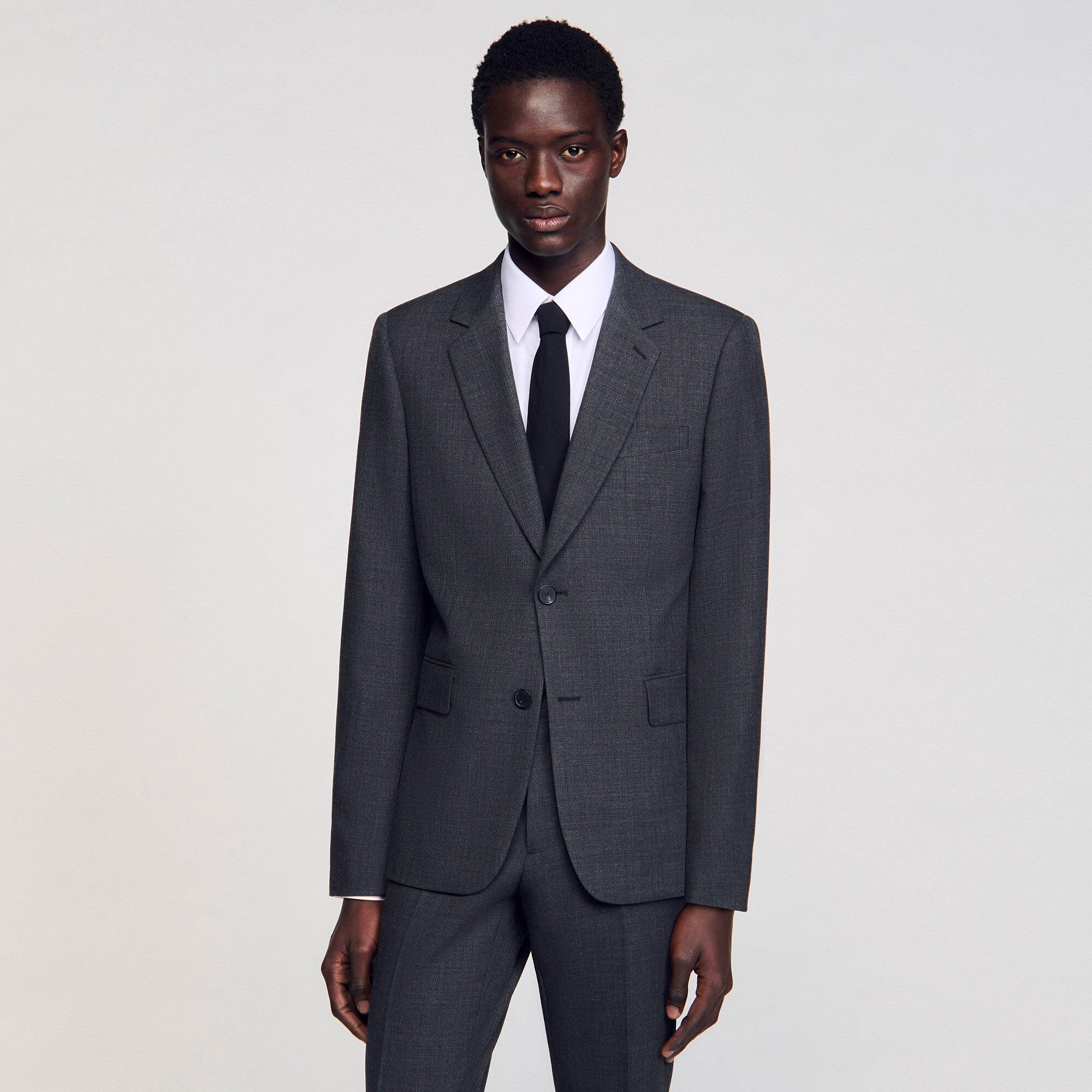Sandro / Wool suit jacket Mocked Grey