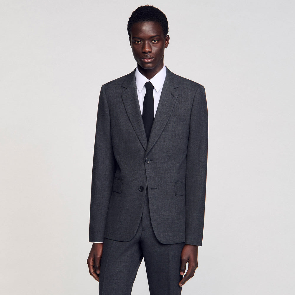 Sandro / Wool suit jacket Mocked Grey