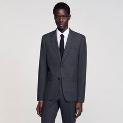 Sandro / Wool suit jacket Mocked Grey
