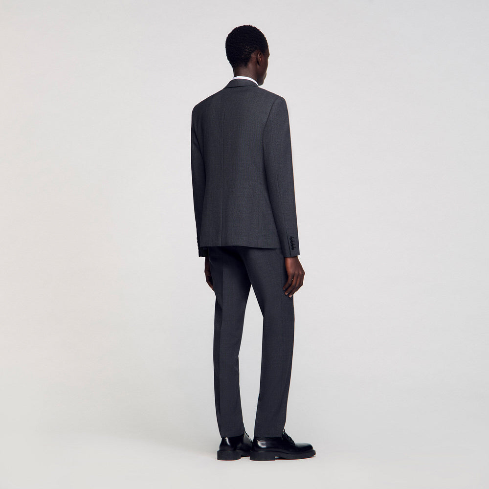 Sandro / Wool suit jacket Mocked Grey