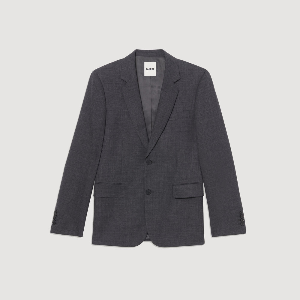Sandro / Wool suit jacket Mocked Grey