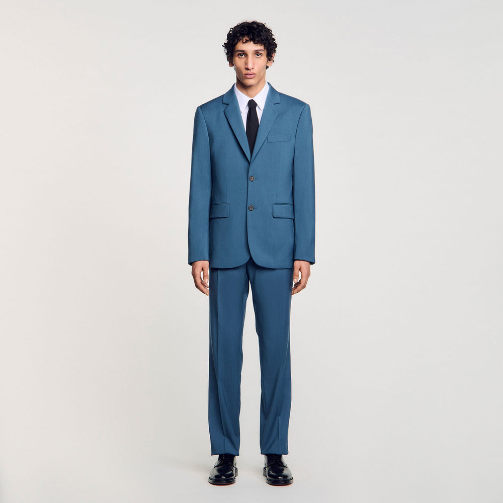 Sandro / Wool suit jacket Thunderstorm Blue