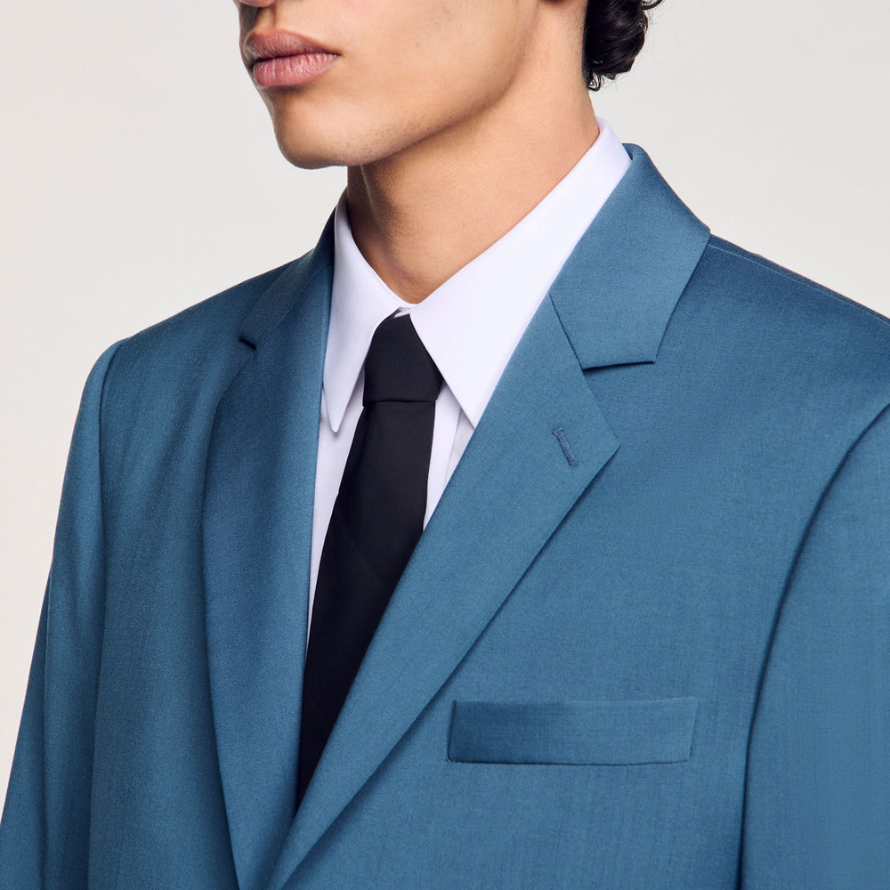 Sandro / Wool suit jacket Thunderstorm Blue