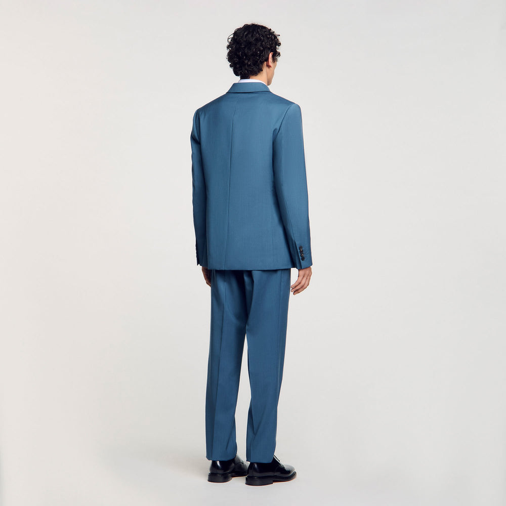 Sandro / Wool suit jacket Thunderstorm Blue