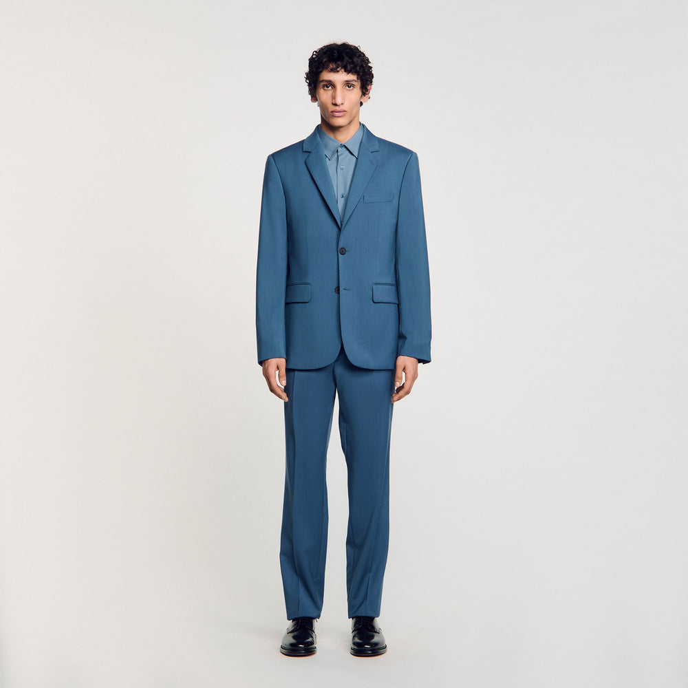 Sandro / Wool suit jacket Thunderstorm Blue