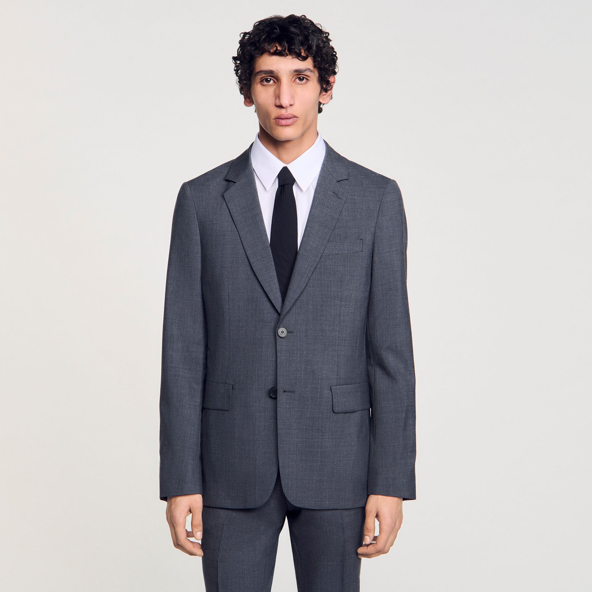 Sandro / Wool suit jacket Mocked Grey