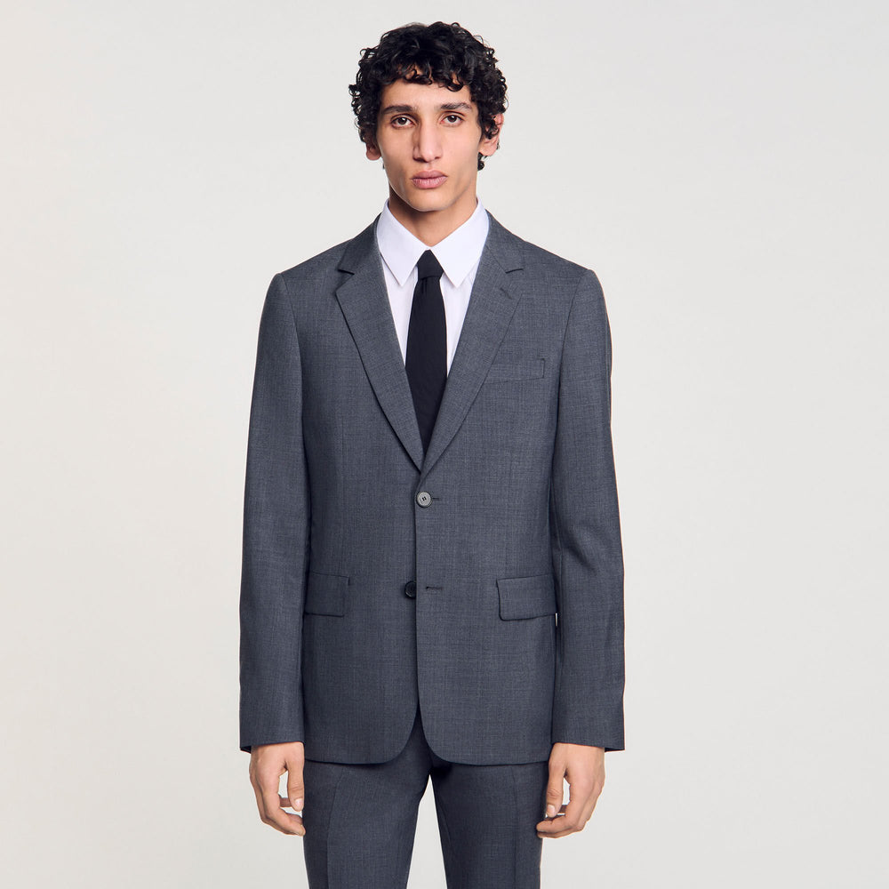 Sandro / Wool suit jacket Mocked Grey