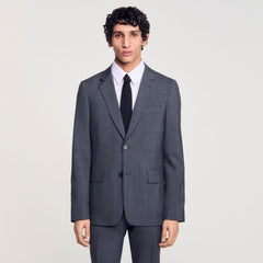Sandro / Wool suit jacket Mocked Grey