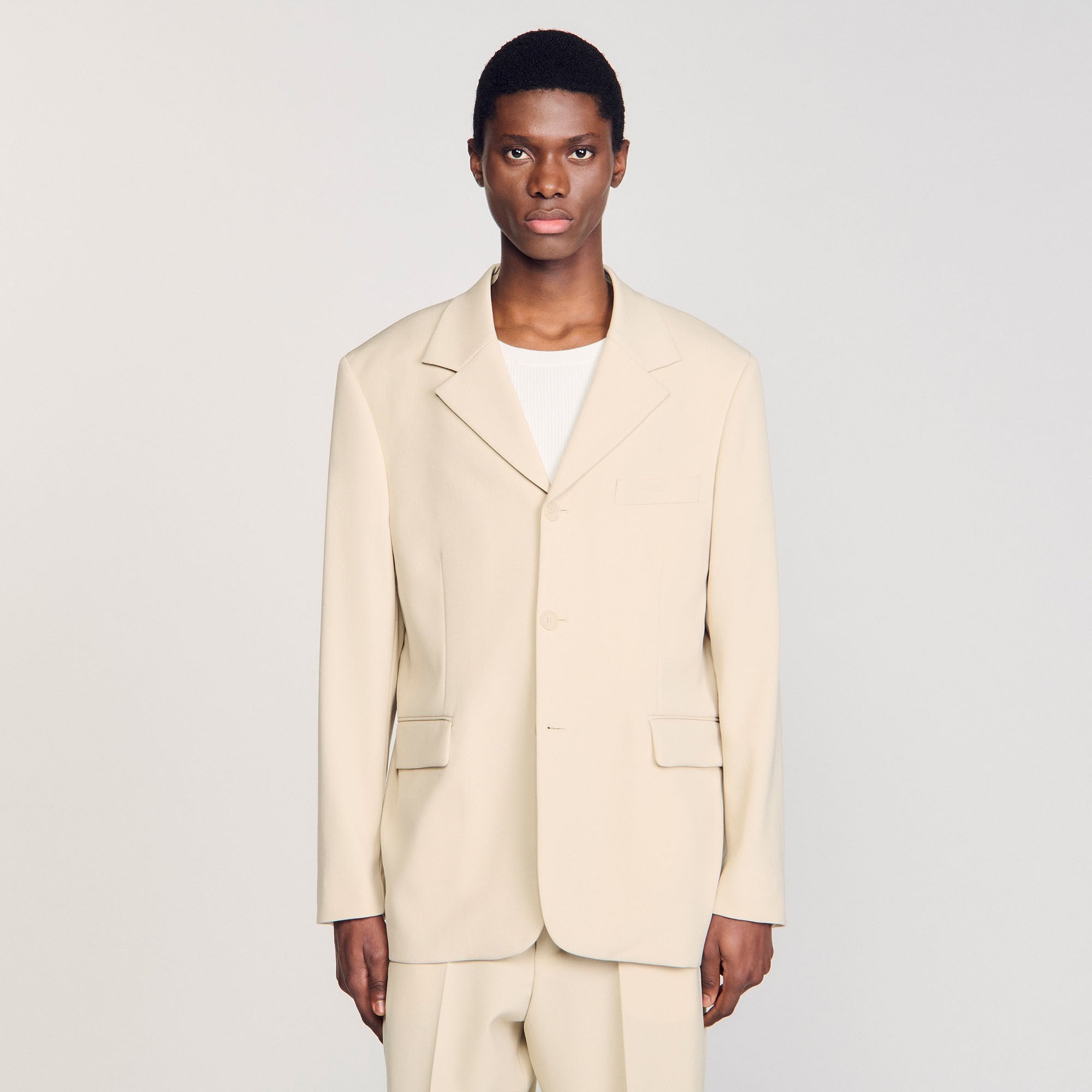 Sandro / Oversized wool suit jacket Oats