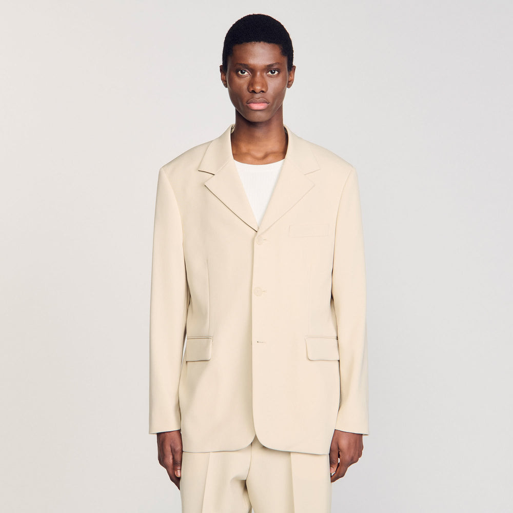 Sandro / Oversized wool suit jacket Oats