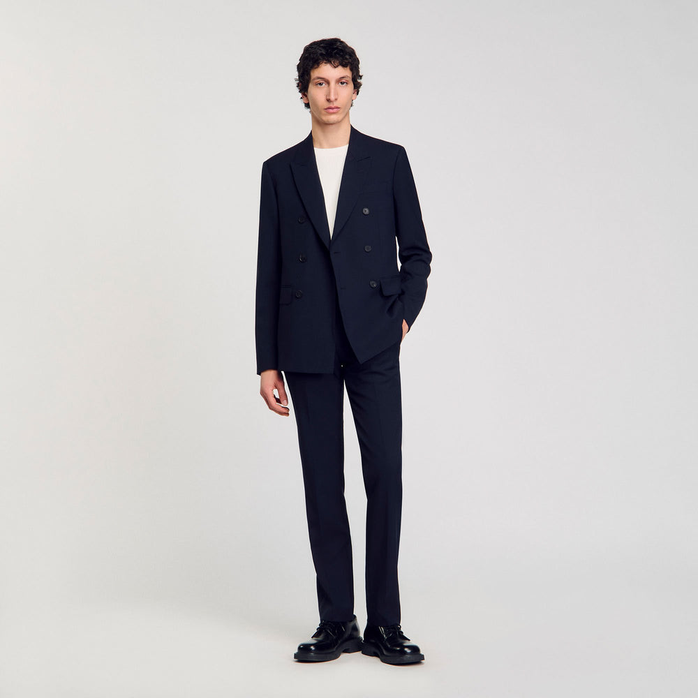 Sandro / Double-breasted suit jacket Navy Blue