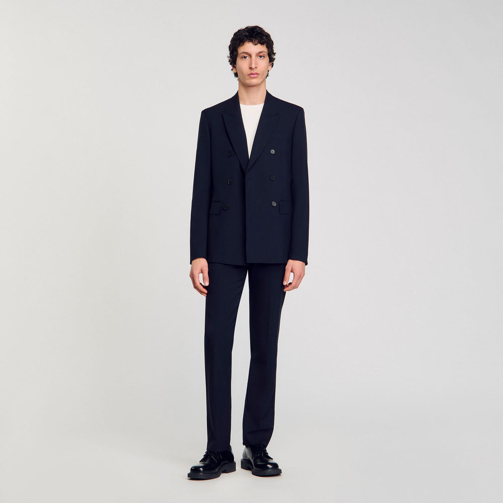 Sandro / Double-breasted suit jacket Navy Blue