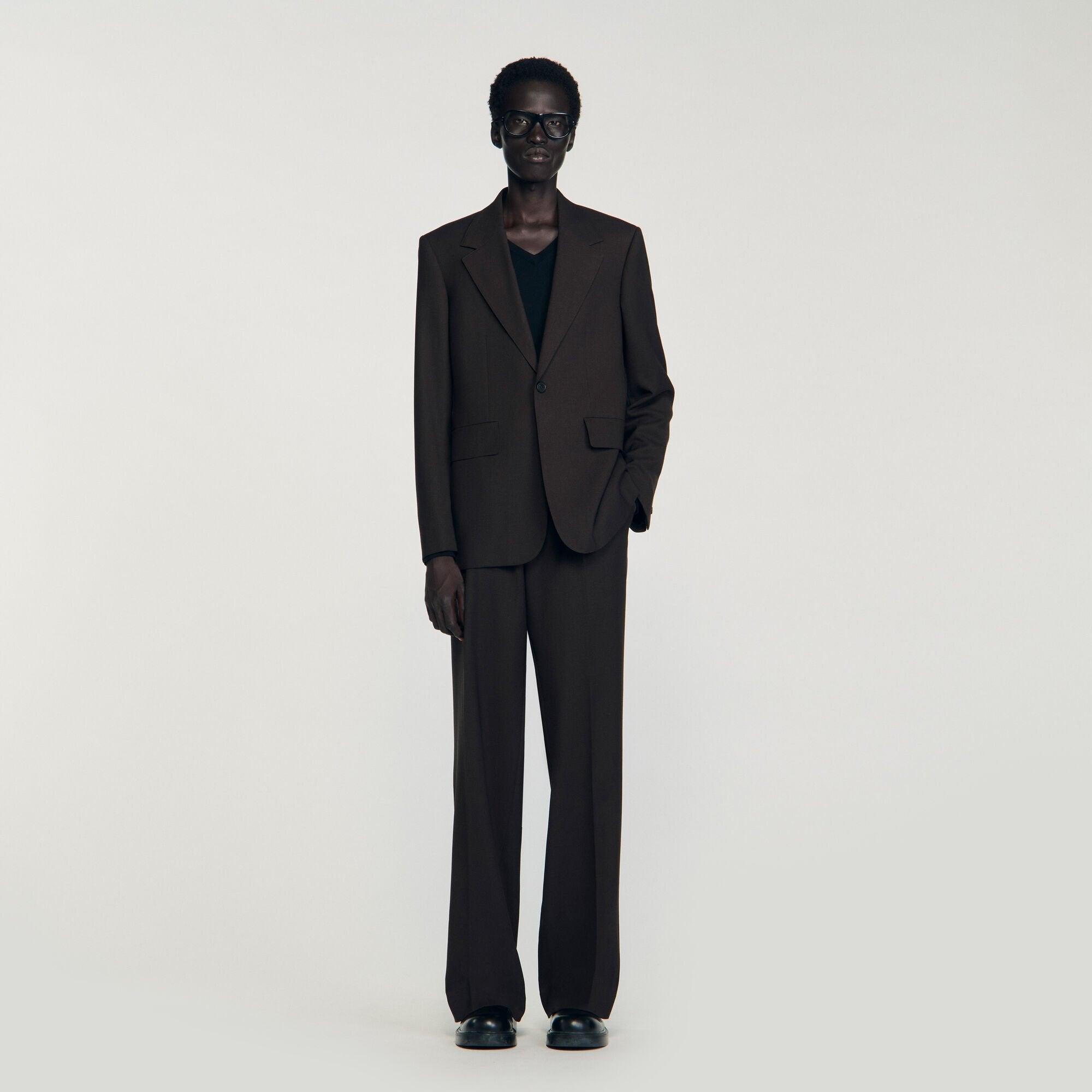 Sandro / Wool suit jacket Chocolate