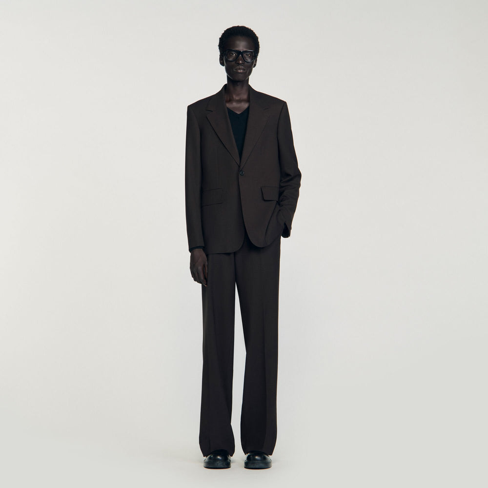 Sandro / Wool suit jacket Chocolate