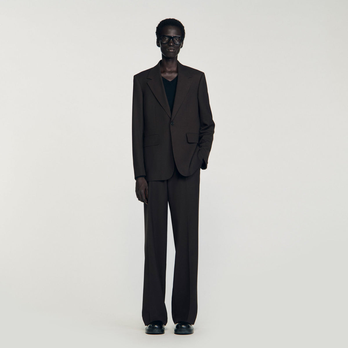Sandro / Wool suit jacket Chocolate