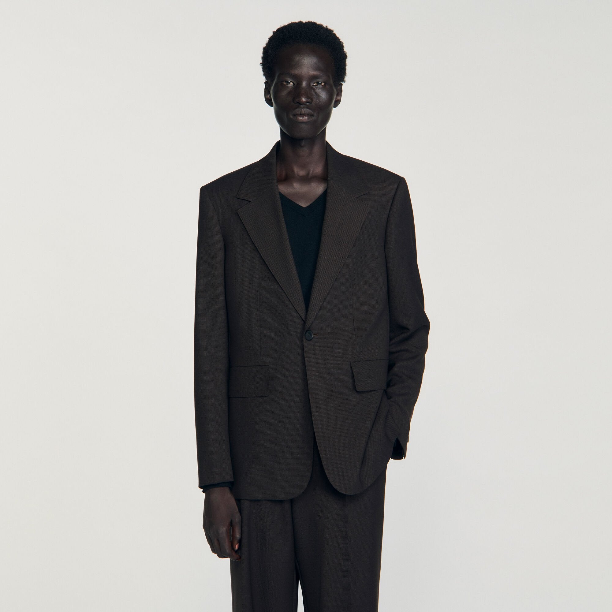 Sandro / Wool suit jacket Chocolate