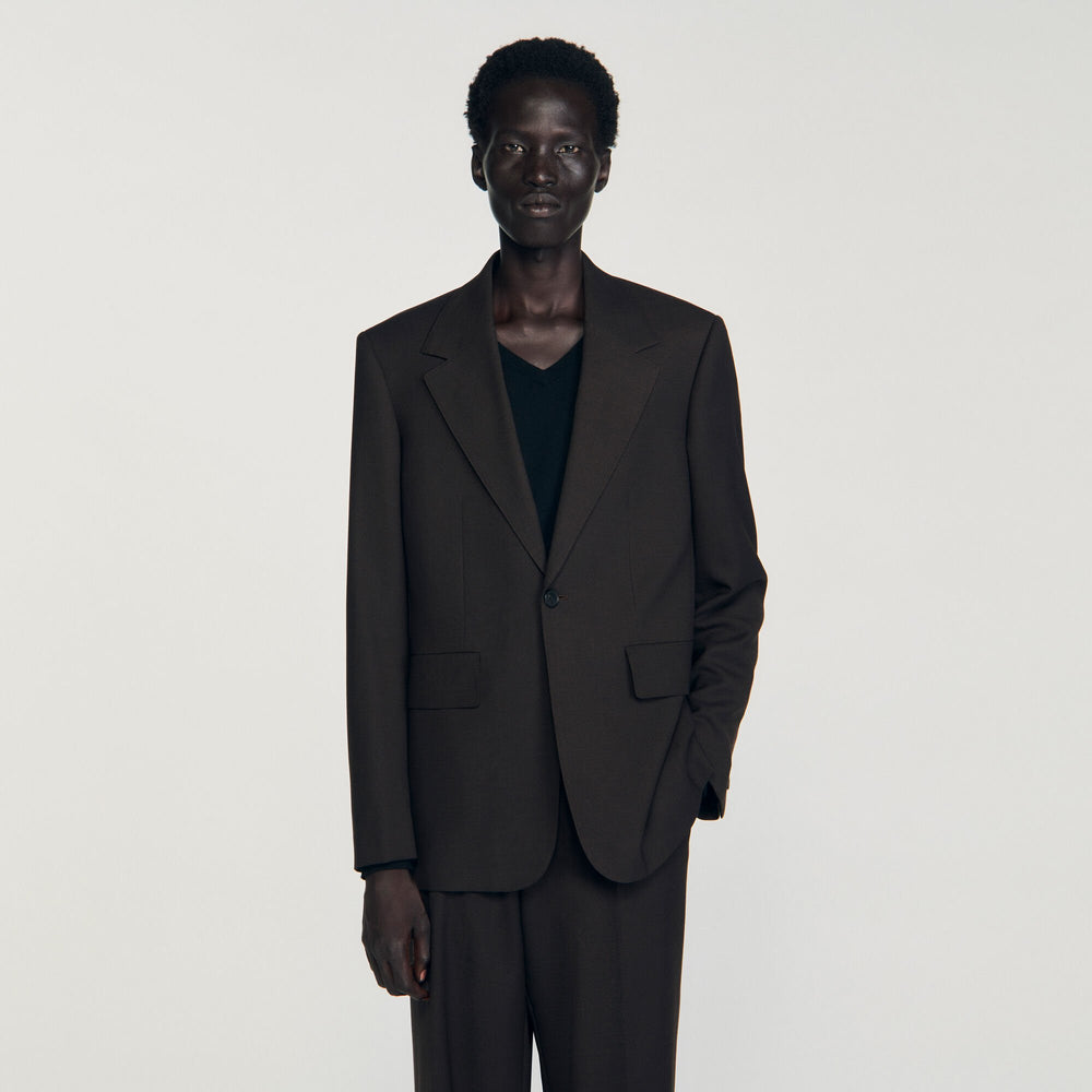 Sandro / Wool suit jacket Chocolate
