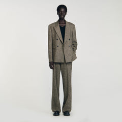Sandro / Double-breasted suit jacket String Chine