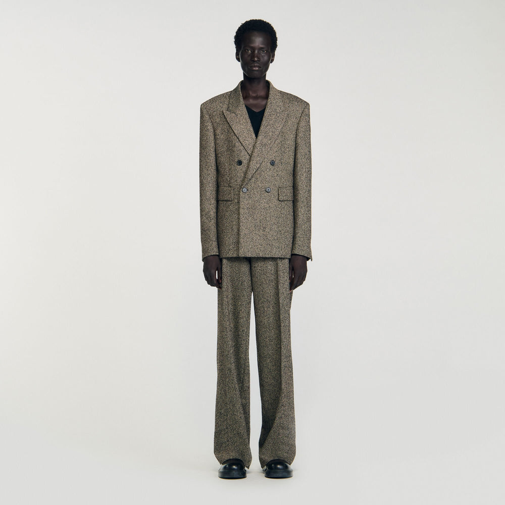 Sandro / Double-breasted suit jacket String Chine
