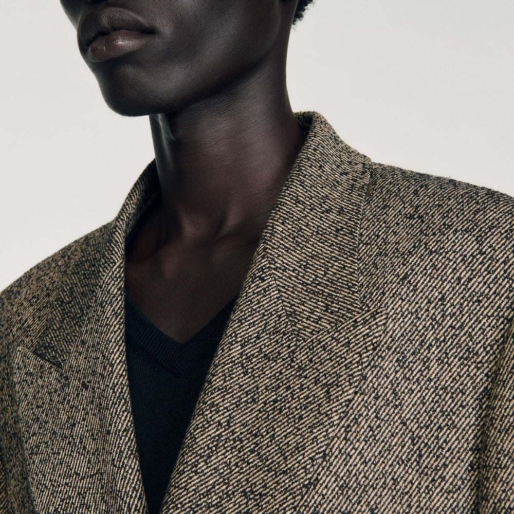 Sandro / Double-breasted suit jacket String Chine