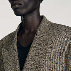 Sandro / Double-breasted suit jacket String Chine