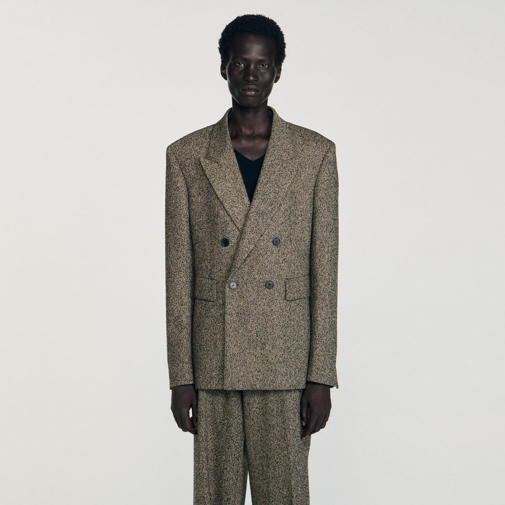 Sandro / Double-breasted suit jacket String Chine