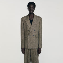 Sandro / Double-breasted suit jacket String Chine
