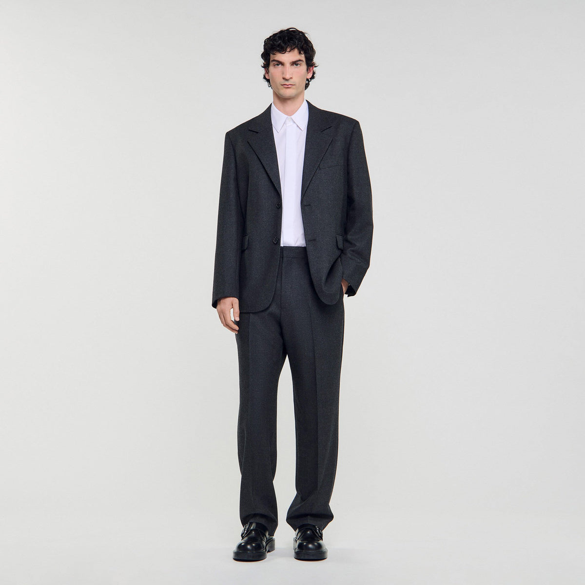Sandro / Wool suit jacket Heather Charcoal