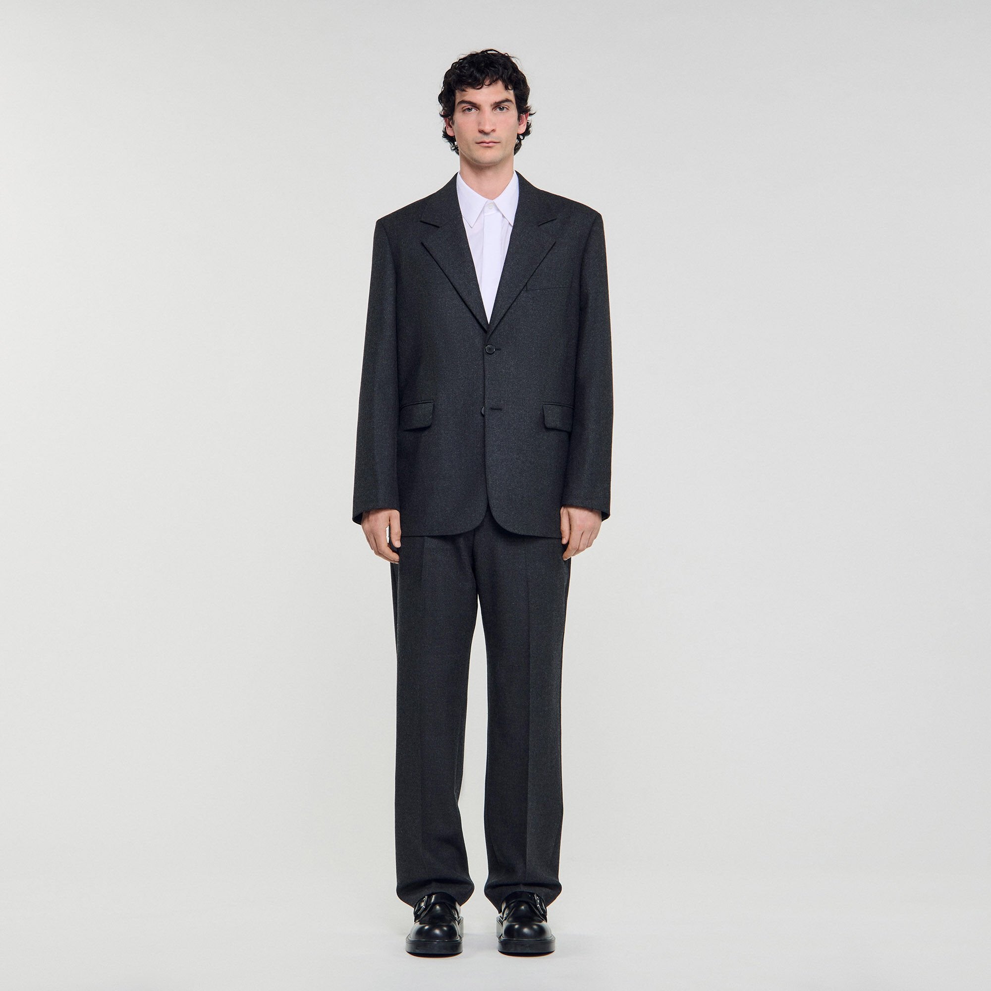 Sandro / Wool suit jacket Heather Charcoal