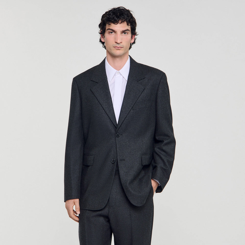 Sandro / Wool suit jacket Heather Charcoal