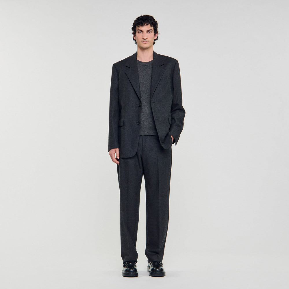 Sandro / Wool suit jacket Heather Charcoal