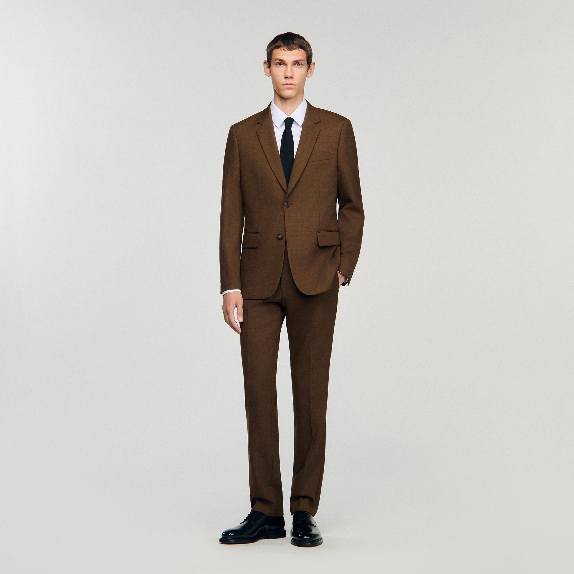Sandro / Wool suit jacket Tobacco Brown