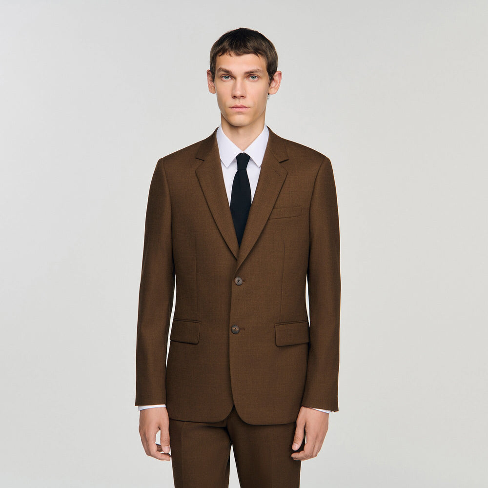 Sandro / Wool suit jacket Tobacco Brown