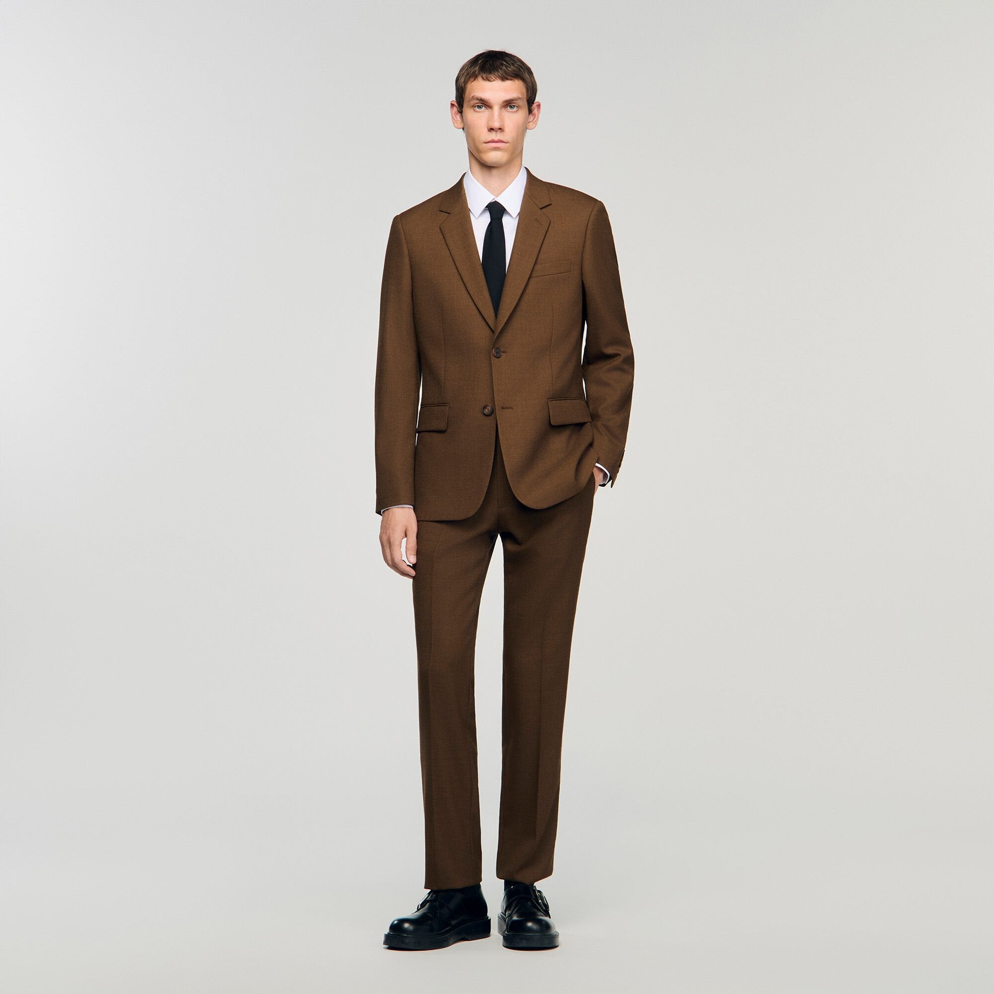 Sandro / Wool suit jacket Tobacco Brown